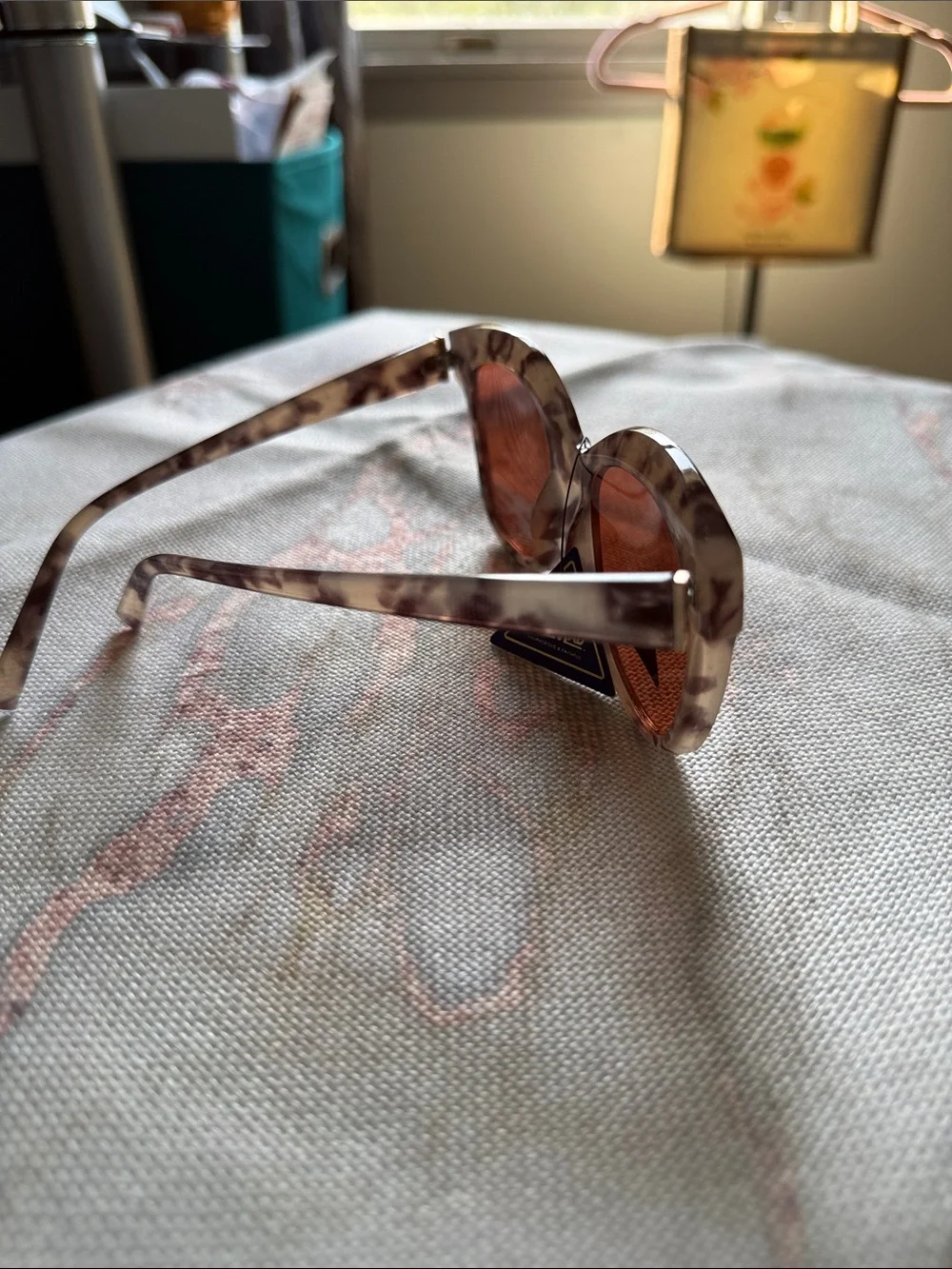 Pink Tortoise Marble Sunglasses with Rose Lenses